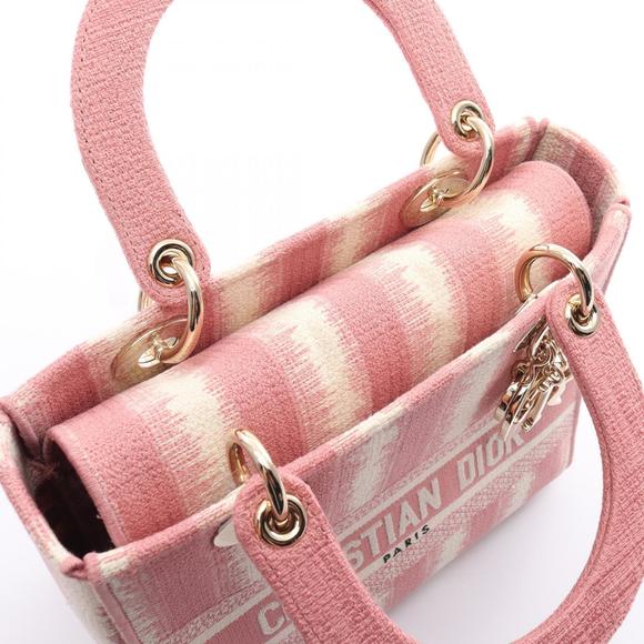 Dior D-Lite Medium Handbag Pink White - Picture 7 of 9